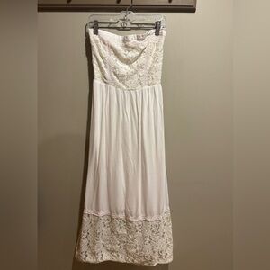 Abercrombie & Fitch Ivory Lace Strapless Dress